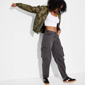 Wild Fable - Women's Mid-Rise Barrel Cargo Pants - Wild Fable B Black